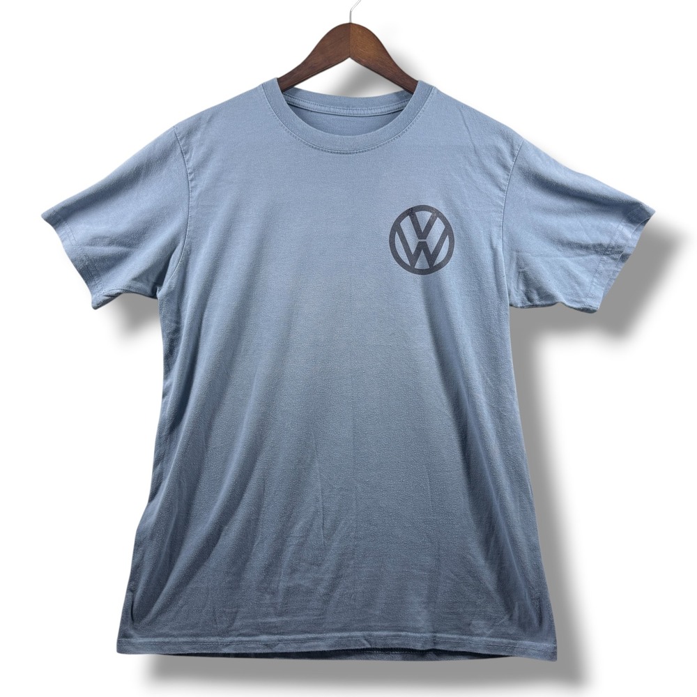 Volkswagen VW Bus Sunset Surfboard Graphic T-Shirt Blue Short Sleeve Mens M